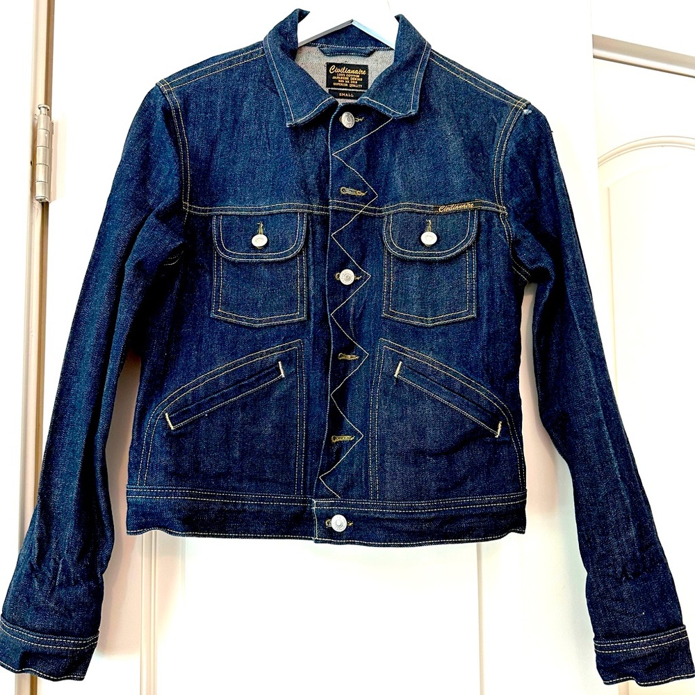 Civilianaire denim jacket small. Dark denim